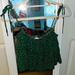 Green tank crop top size small